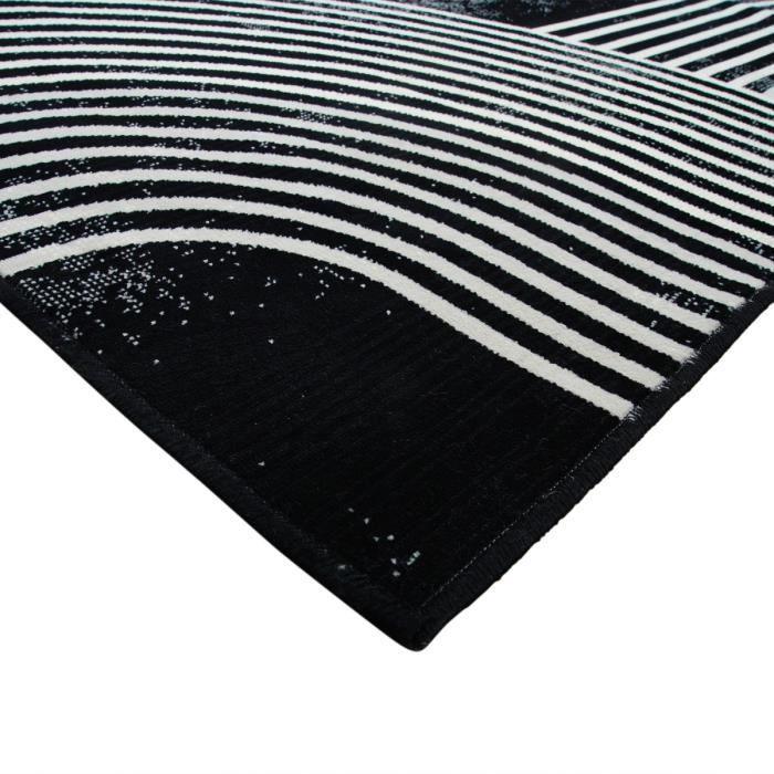 Modern Scandinavian Living Room Rug Black 190x240