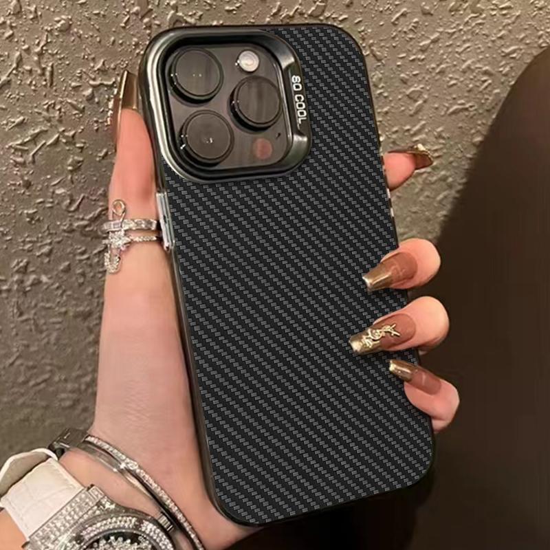 Продвинутый чехол для телефона с узором из углеродного волокна Для iPhone 16 15 14 13 12 11 Pro Max X XR XSMAX 8 7 Plus Конфетный матовый ударопрочный чехол