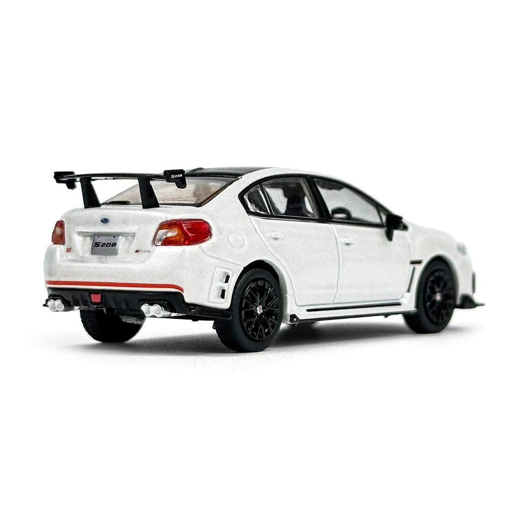 PAUDI MODEL 1/64 scale Subaru WRX STI S208 Right Pedestal Diecast Model Car White