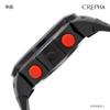 CREPHA Цифровые водостойкие до 5 АТМ Спортивные наручные часы T-SPORTS с большим уретановым ремешком, Многофункциональные, Секундомер, Дисплей, Ремешок, Красные, Мужские, Спортивные, TS-D153-RD