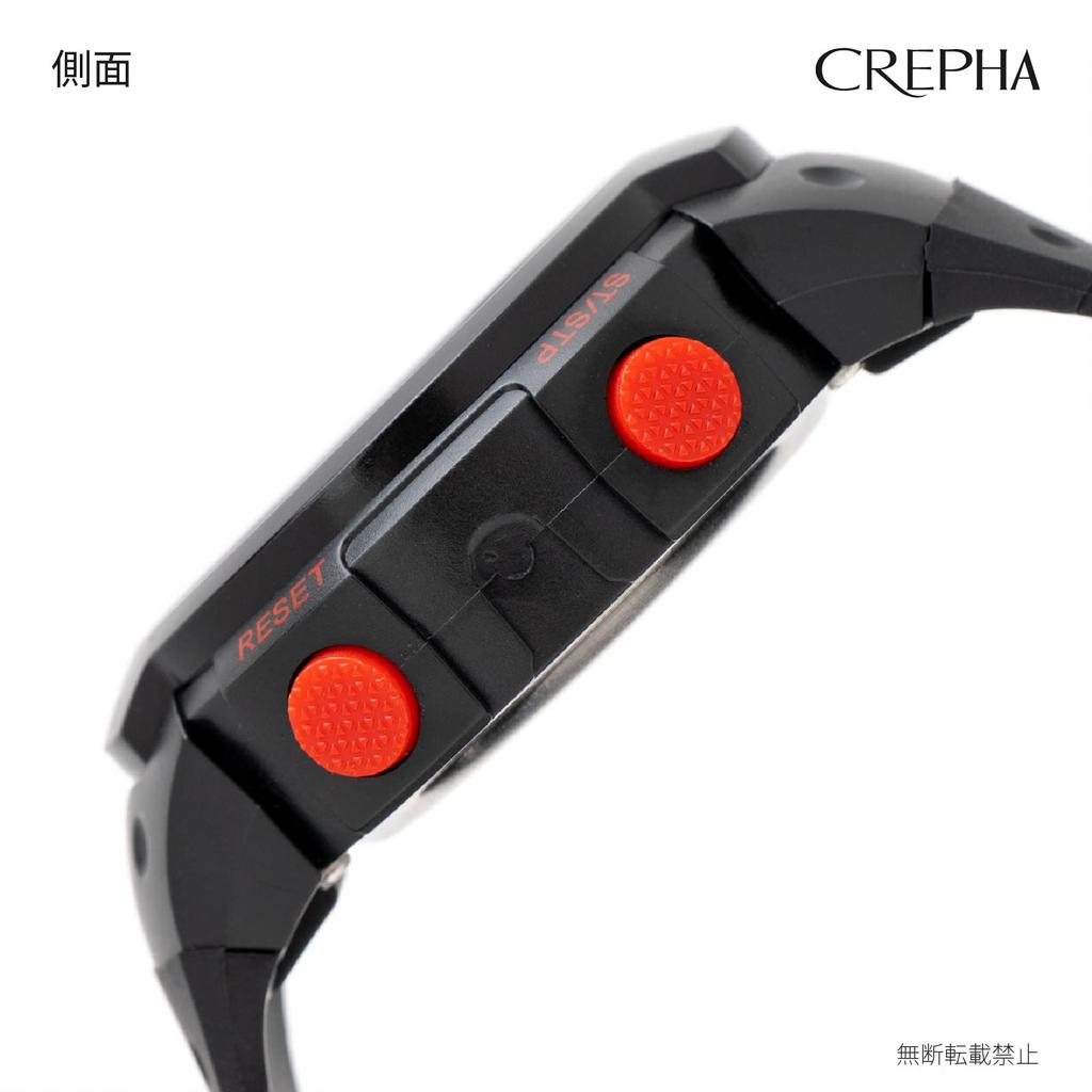 CREPHA Цифровые водостойкие до 5 АТМ Спортивные наручные часы T-SPORTS с большим уретановым ремешком, Многофункциональные, Секундомер, Дисплей, Ремешок, Красные, Мужские, Спортивные, TS-D153-RD