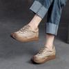 Fashion GKTINOO 2025 Autumn New Retro Round Toe Genuine Leather Sneakers Women's Shoes Casual Platform Soft Soled Casual Flat Shoes