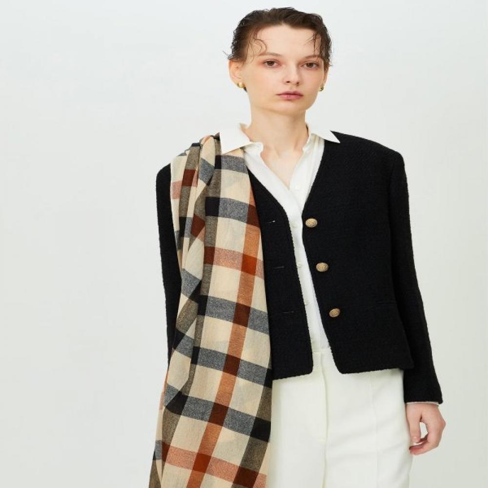 DakS Women S Light Brown houSe Check Wool Muffler dcSc5f110w2