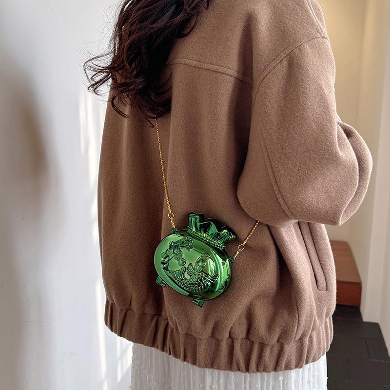 Fashion Fortune Bag Acrylic Money Bag Mini Crossbody Chain Koi Carp Design Chic Wealth Attracting Symbol Handbag