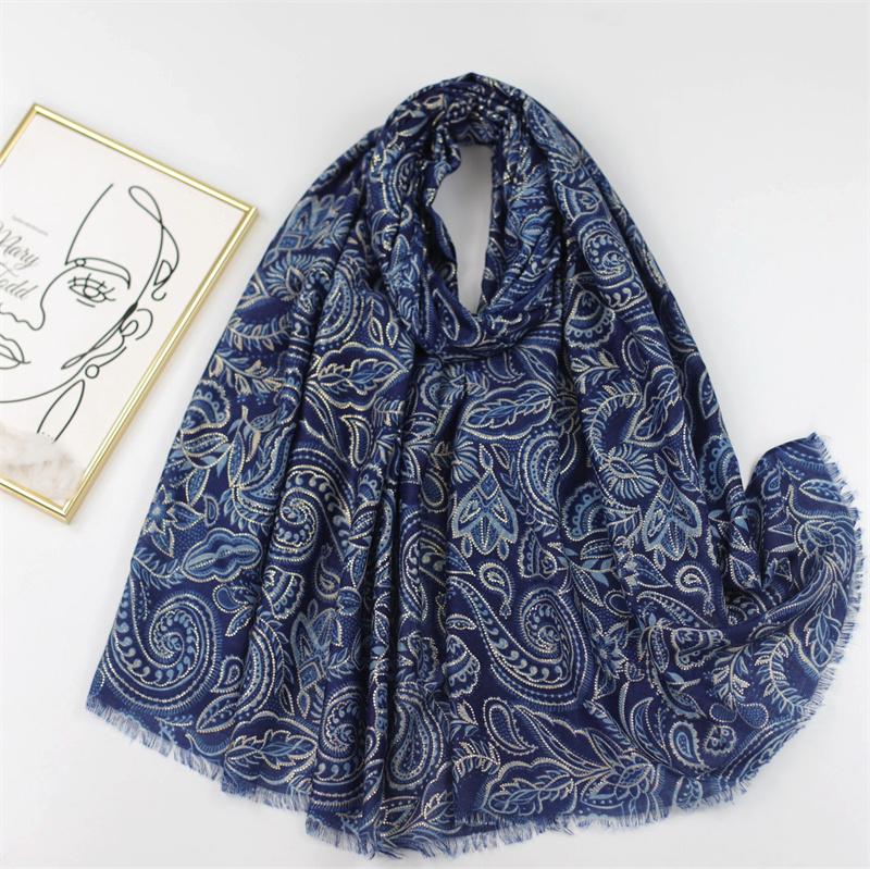 6 Colors Luxury Cotton Viscose Scarf Khaki Paisley Floral Fringe Shawls And Wraps Echarpe Pashmina Bufandas Hijab 180*90Cm