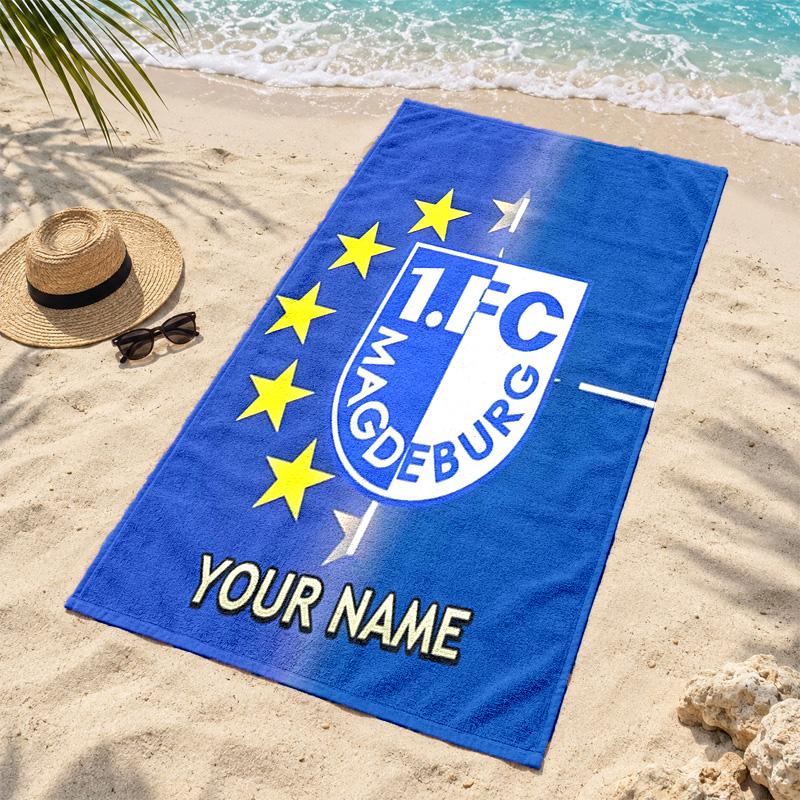 1.FC Magdeburg Custom Name Beach towels also serve as bath towels summer essential a musthave for the outdoors the beach and the pool