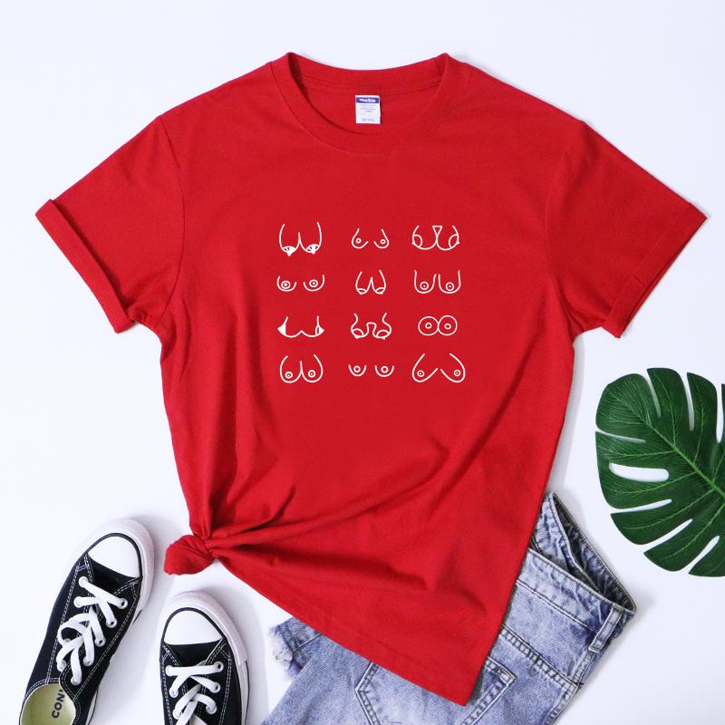 Happy Boobs TShirt Funny Breast Cancer Survivor Nipples Graphic Top Tee Shirt Casual Unisex Feminist Body Positive Tshirts