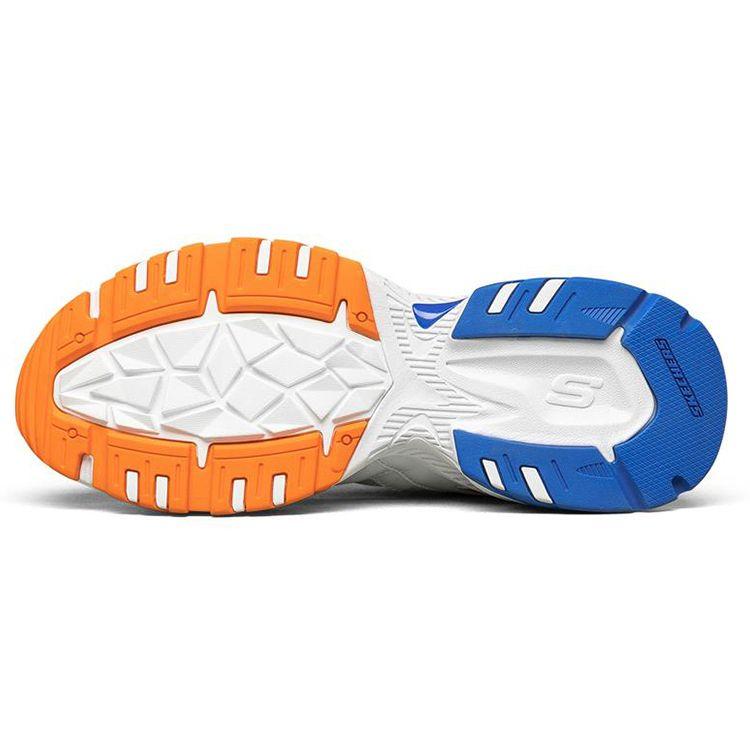 Skechers Stamina V2 Тканевые Круглый носок Удобные Универсальные Низкие Папины кроссовки Мужская кроссовка Белый Оранжевый Синий 894003-WBOR