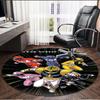 Mighty Morphin Power Rangers Print Round Rug, Washable Floor Carpet, For Entryway Dorm Laundry Room Office Study, Home Decor Birthday Christmas Gift
