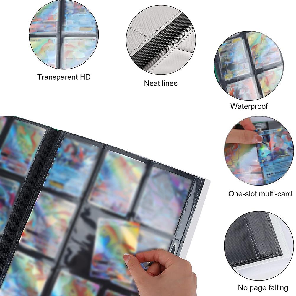Collectible Card Binder Album 360 Card Holder 9 Pockets Trading Card Binder Album Large Capacity Card Binder Notebook