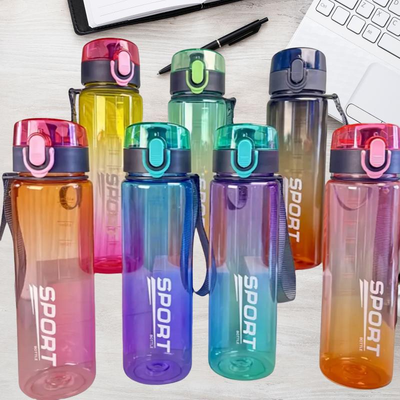 Gradient Sports Water Bottle with Easy-Carry Strap, Leak-Proof PC Material, BPA-Free, Ideal for Gym, Hiking, Blue 32oz/1L