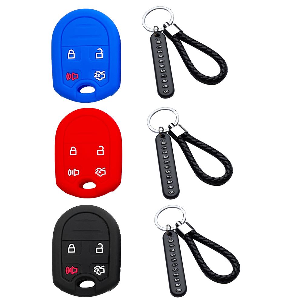 Силиконовый чехол для ключей с 4 кнопками для Ford F150 Raptor Ford Mustang 2009 2010 2011 2012 2013 2014 аксессуары для салона автомобиля