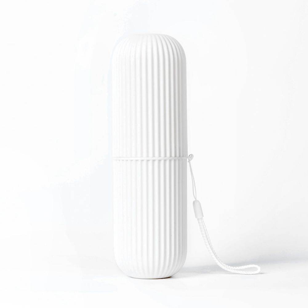 Travel Portable Toothbrush Box Toothpaste Holder Cup Bathroom Products (White)