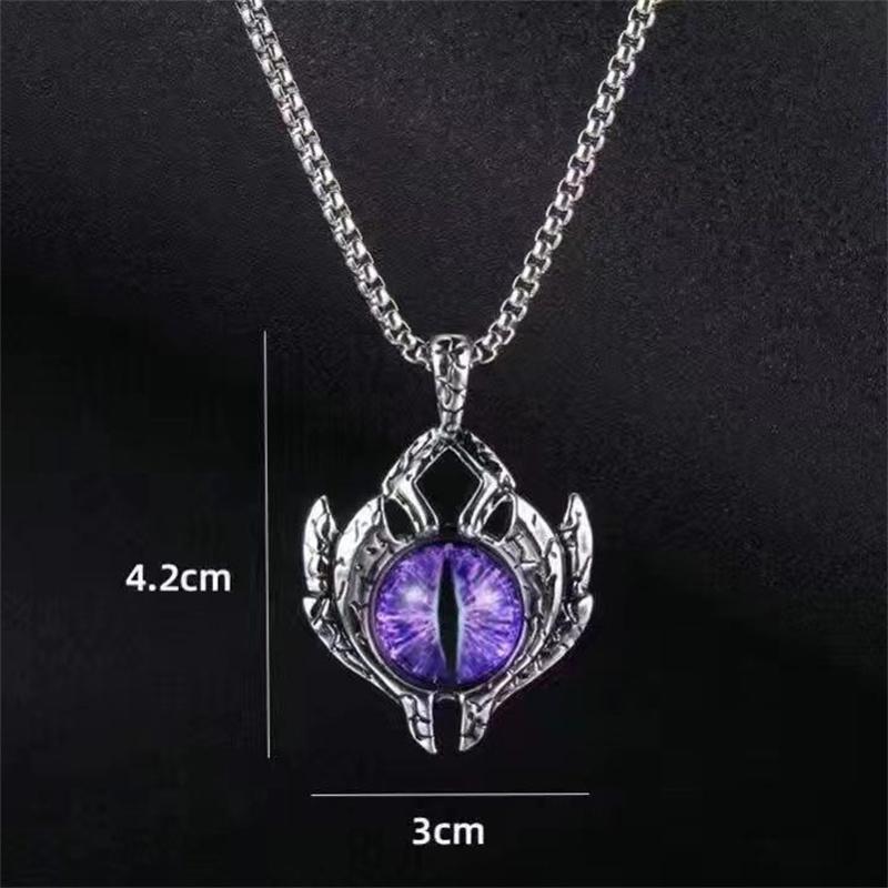 Винтажное готическое ожерелье с подвеской «Глаз демона» для мужчин и женщин в стиле хип-хоп