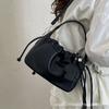 Light Luxury Texture Bag Women's Bag 2025 Summer New Pleated Strap Bucket Bag Fresh One-shoulder Crossbody Cloud Bag