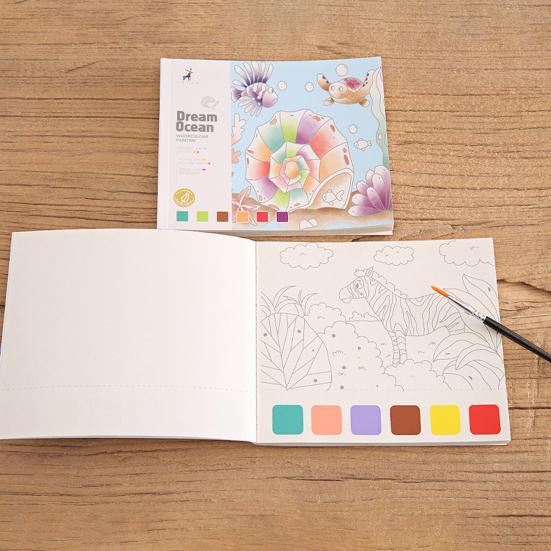 Раскраска акварелью для детей Малыши Карманная живопись без беспорядка Граффити Бумага Искусство Ремесла Набор для рисования с кисточками Краски для путешествий