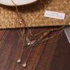 Vintge Sweet Butterfly Necklace Metal Multilayer Necklace Retro Collarbone Chain  Women