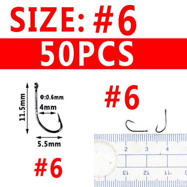 Стальные крючки для рыбалки, 50 шт