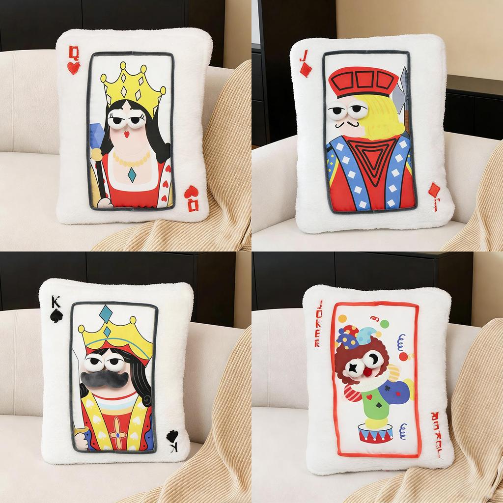 Plush Embroidered Playing Card Pillow Cushion Gift For Friends And Kids