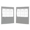 Party Tent Side Panel 2 Pcs 200 X 195 Cm Light Grey PE and Steel