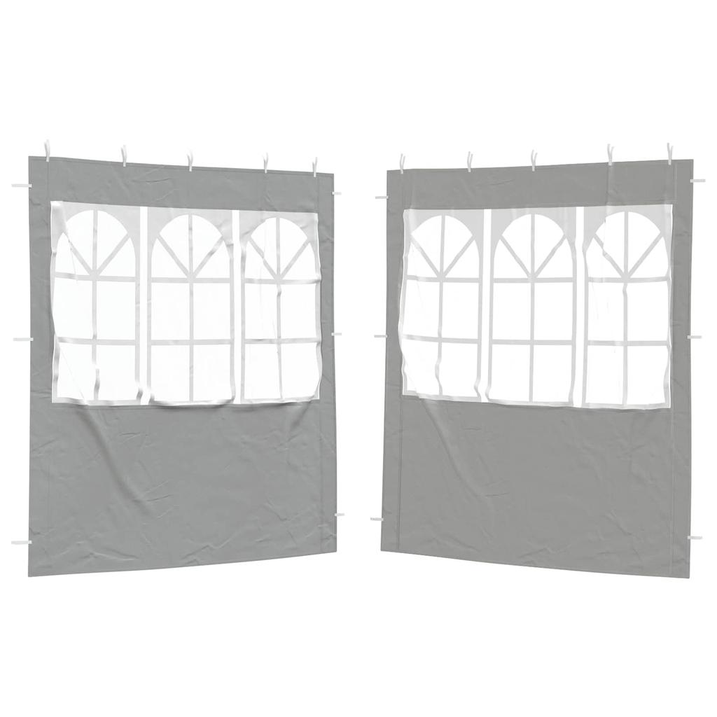 Party Tent Side Panel 2 pcs 200 x 195 cm Light Grey PE and Steel
