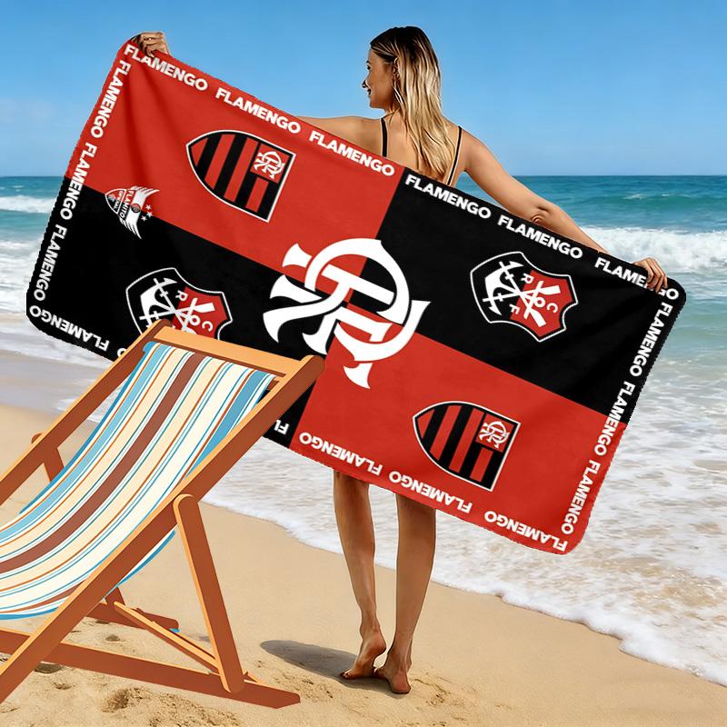 Flamengo Logo Print Beach Towel, Large Soft Quick Dry Towel for Beach Camping Swimming