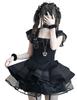 Горничная Готическая Лолита Ретро Черно-белая в полоску Лолита Косплей Оборчатая Лолита Короткий рукав Костюм Аккуратный и Идеальный для Кафе и Парков развлечений