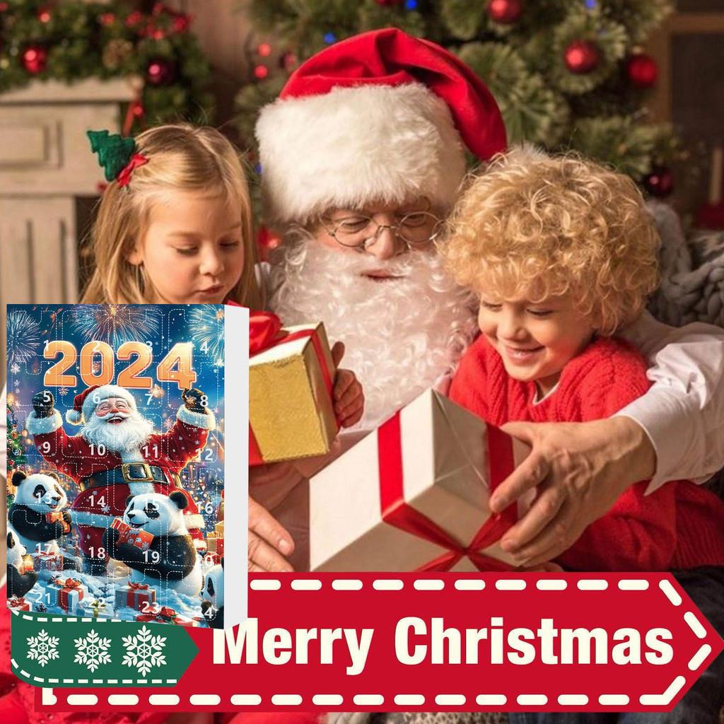 Panda Holiday Countdown Calendar Featuring 24 Acrylic Backpack Charms For Christmas Celebration
