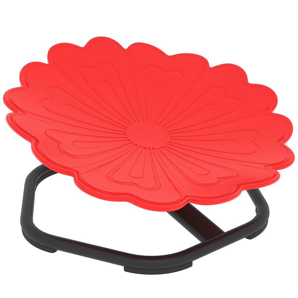Flower Shaped Sensory Spinning Chair With Non Slip Base For Balance Coordination Red