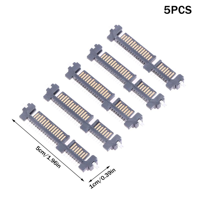 5 шт. Разъем интерфейса SATA Гнездо SSD Накопитель с твердотельным накопителем 7+15P 22-контактный Штыревой разъем Гнездо Погружная плата Патч-тип Порт разъема