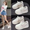 2025 White Low-Top Thick-Soled Platform Shoes - Small Size, Breathable, Height-Enhancing, All-Match Casual Footwear for Spring & Autumn