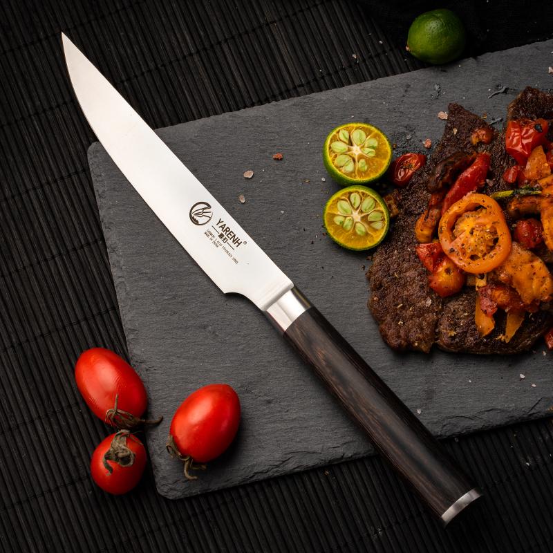 YARENH Steak Knives Premium Straight-Edge Ultra-Sharp Germany 1.4116 Stainless Steel Steak Knife Set Dinner Knives Cutlery Set Gift Set