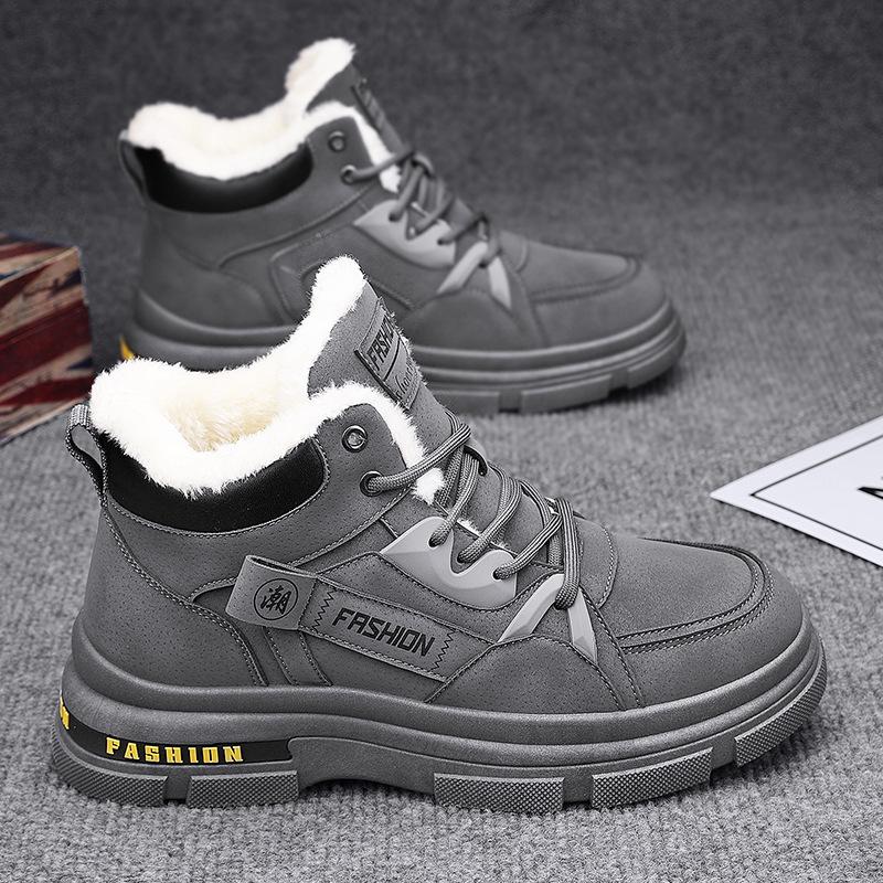 Высокие мужские ботинки Winter Plus Velvet Thick Warm Shoes Мужские зимние ботинки