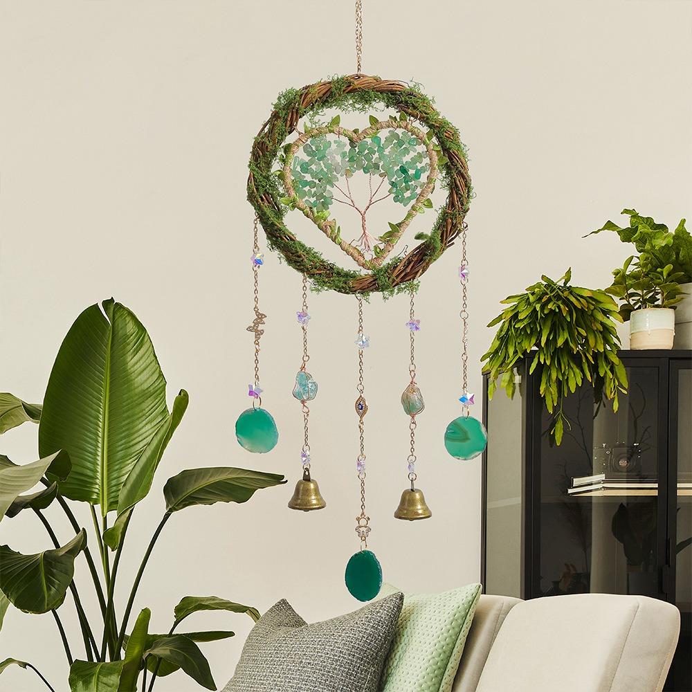 Factory Price Charm Natural Crystal Wind Chime Healing Wind Chime Hanging Ornament Car Decoration Easter Day Gift Sun Catchers
