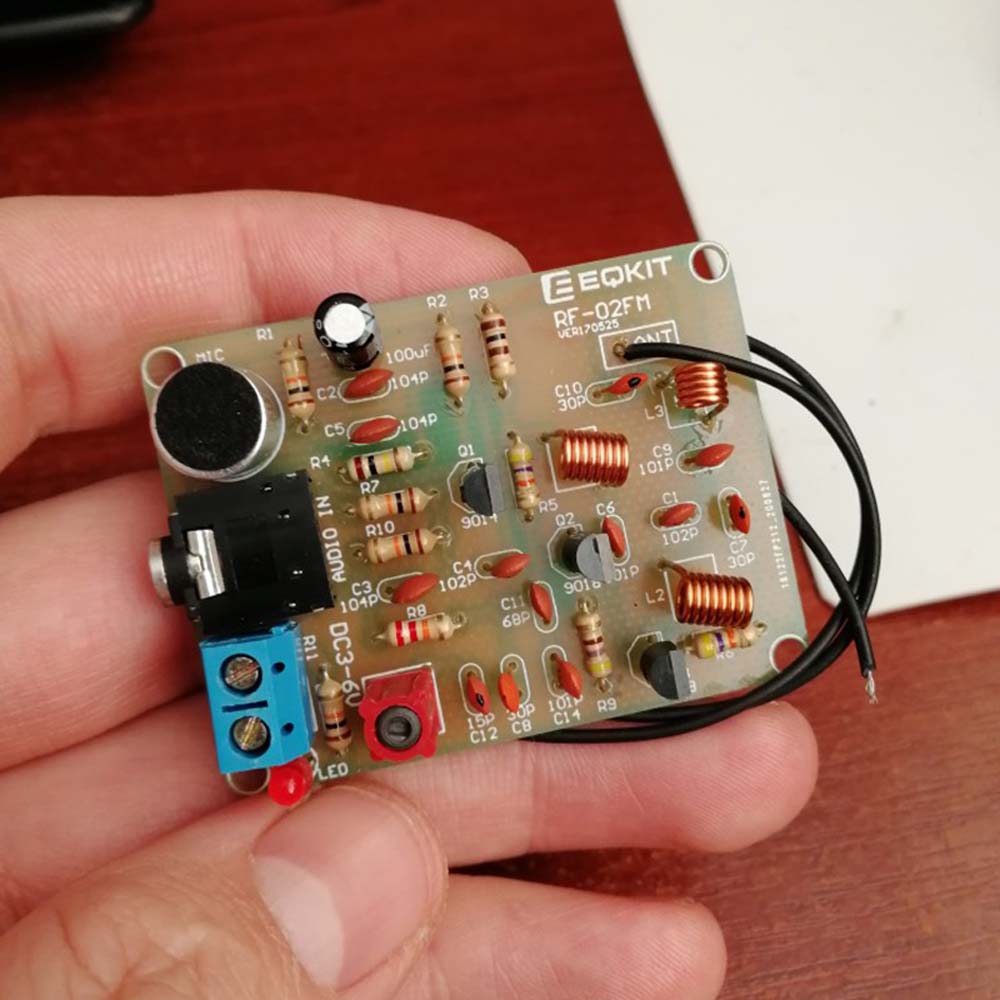 DC Soldering Practice Learning Microphone DIY Kit Adjustable FM Stereo Radio Module 88-108MHz
