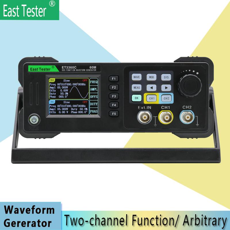 East Tester Mini двухканальный функциональный/произвольный генератор сигналов источник сигнала ET33C 20 МГц 40 МГц 60 МГц частотомер
