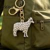 Alloy Keychains Faux Pearl Sheep Keychain, Zinc Lamb Car Key Ring Mini Holder, Handbags Backpacks Charm Decorative Accessory for Women Girls