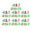 50pcs Shoe Charm Different Shape Dismantling Cartoon Waterproof Decorations for Bubble Slides Girls