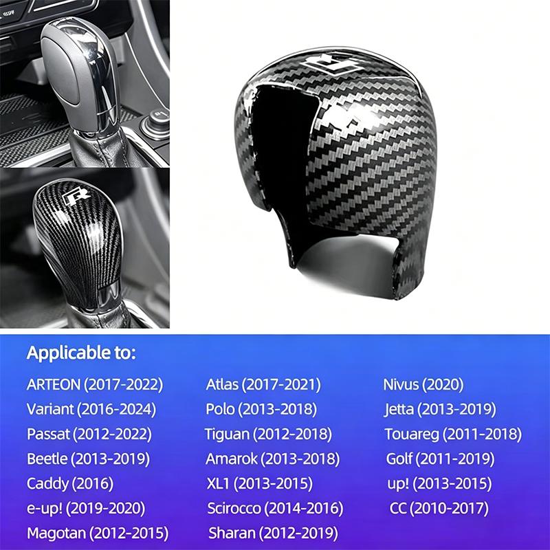 Volkswagen Gear Stick Cover Car Shift Lever Carbon Fibre WS39 Shell For VW Golf Polo GTI Tiguan R-Line Passat Variant Jetta Tirevalve