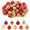 50Pcs/box Christmas Tree Balls Ornament Red Gold Hanging Bauble Pendant 2024 Christmas Decoration for Home 2025 New Year Gifts