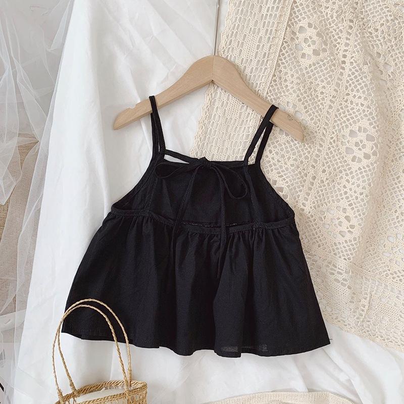Летний милый короткий топ-майка на бретелях для девочек