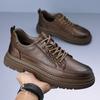 Fashion Casual Platform Leather Mens Vulcanized Shoes Fashion Outdoor Sneakers Antiskid Driving Tennis Running Trainers Business Shoes