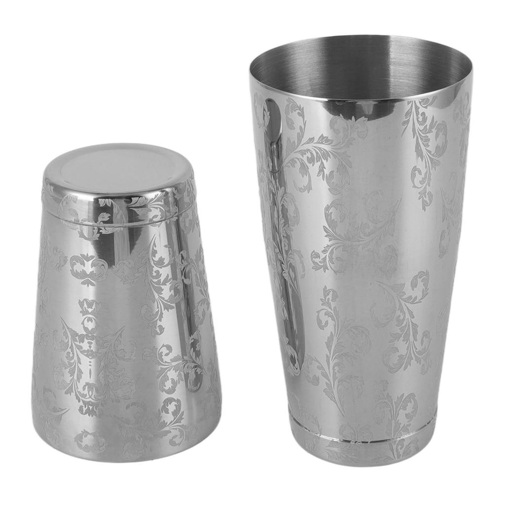 Шейкер для коктейлей из нержавеющей стали, гравированный шейкер для мартини, серебристый, японский, американский, бостонский барный миксер