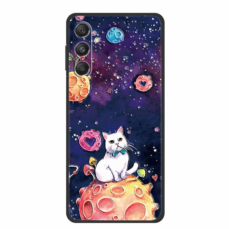 Чехол для Samsung Galaxy A16 5G 3D тиснение Черный Силикон Мягкая Задняя Крышка Чехол Для Samsung C55 M55 M35 A35 M34 A15 A25 S24 FE Чехол