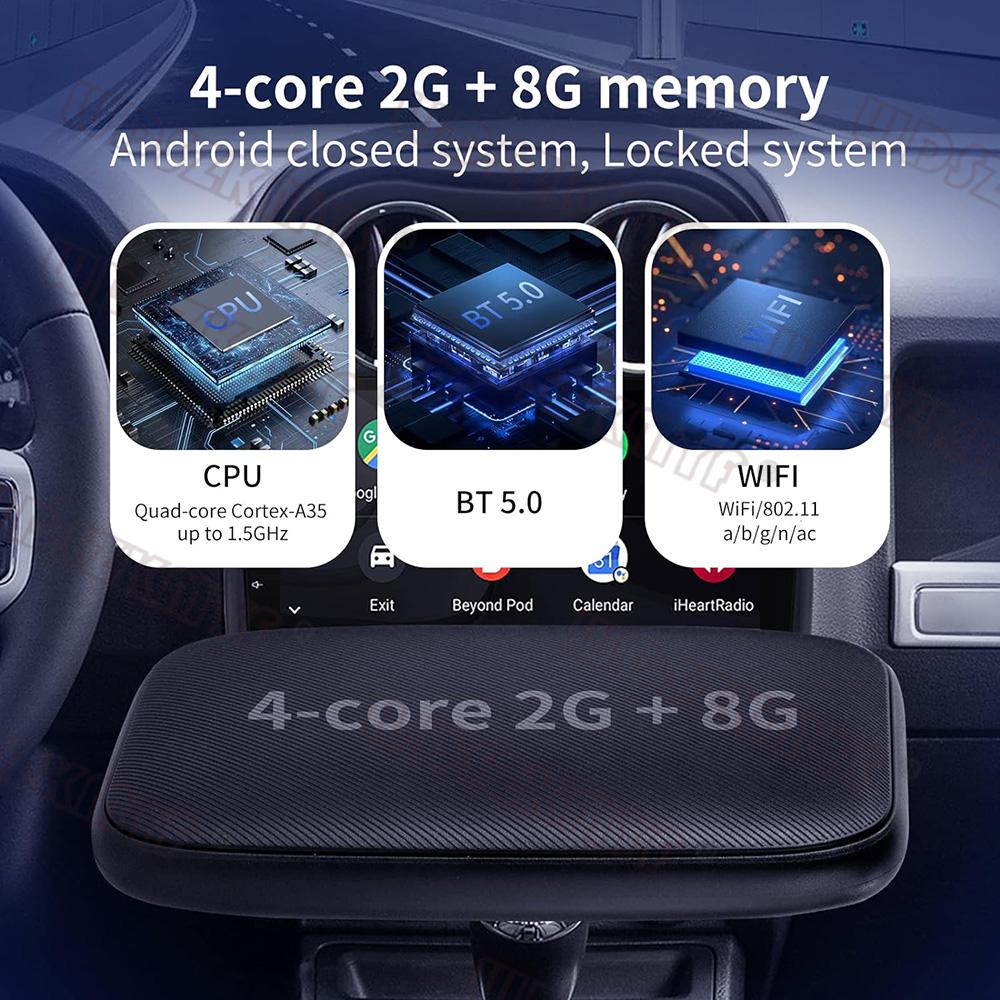 4 в 1 Carplay Ai Box Android Auto Беспроводной адаптер Carplay Car Multimedia Player Поддержка YouTube Netflix Car Streaming