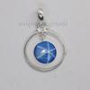 Круглый кабошон Синий Звездчатый Сапфир Серебро 925 пробы, Покрытие Желтым Золотом, Покрытие Розовым Золотом Подвеска Ювелирное Изделие, Подвеска Ручной Работы, Подарок от Ремесленника