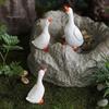 Realistic Goose Sculptures Ornament, Miniature Resin Figurine, Garden Statue Statues for Outdoor Micro Landscape Bonsai Patio Decor Decorative