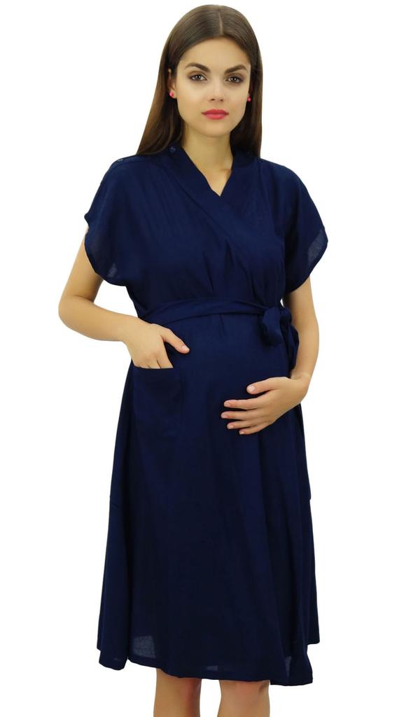 Bimba Maternity Robe Nursing Coverup With Side Shoulder Buttons Baby Shower