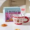 Мультяшная керамическая чашка с крышкой, дорогая подарочная коробка для пары домашних чашек для воды, идея для небольшого подарка