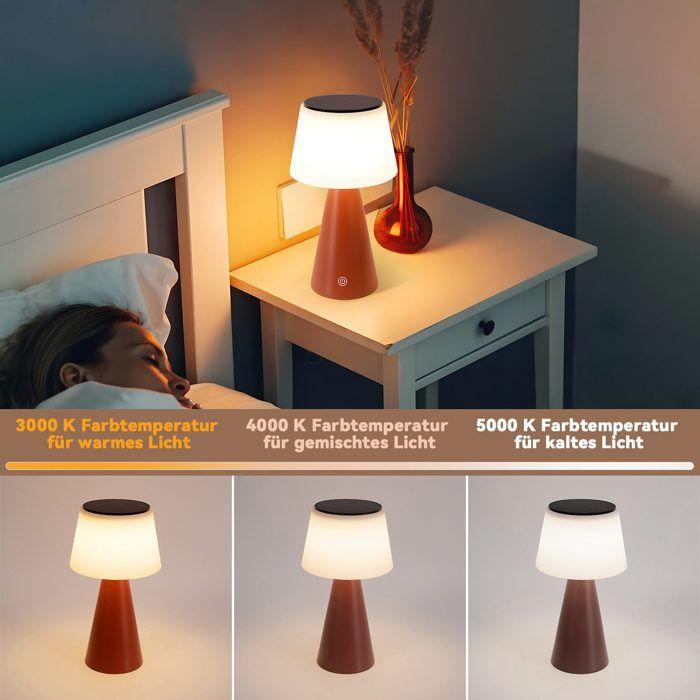 Lampe de table NETTLIFE Chevet LED sans fil 3600mAh 4W Rouge Tactile